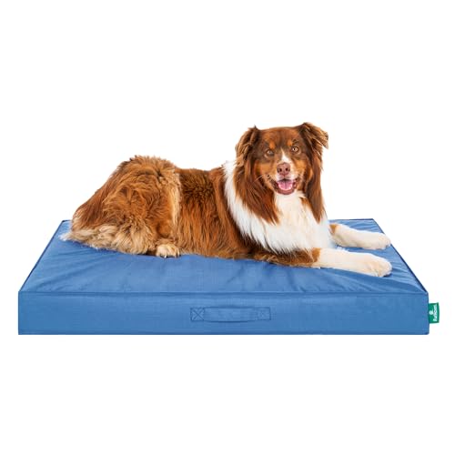 FurHaven Gridded Ripstop All-Weather Deluxe Orthopedic Mattress Pet Bed, Capri Blue, Jumbo - color: Capri Blue, size: Jumbo