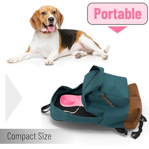 Mr. Pen- Portable Dog Water Bottle, 19 oz, Large, Leak Proof Puppy Water Dispenser with Drinking Feeder for Pets, Outdoor Walking, Hiking, Travel, Not Dishwasher Safe - color: Pink
