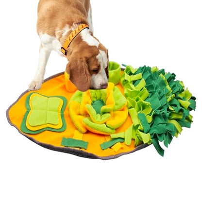 Dog Snuffle Mat - Adjustable Pet Treat Dispenser Toy, 1 Unit Foraging Pad for Enrichment, Scent Training Rug with Fabric Grass, Playware, Sniffing Blanket for Small, Medium and Large Breed Dog