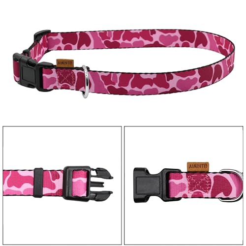 Dog Collar, Cute Camouflage Pattern, Soft and Adjustable Collar with Quick Release Buckle (XS (Neck 9-13", Width 3/8"), Camouflage Pink) - color: Camouflage Pink, size: XS (Neck 9-13", Width 3/8")