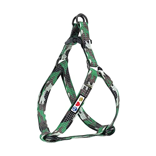 Pawtitas Reflective Step-in Dog Harness – Adjustable No-Pull Vest for Puppies to Seniors, Safe & Comfortable, XS Camo Green - color: Camo Green, size: X-Small (Pack of 1)