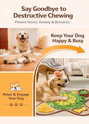 Snuffle Mat for Dogs Large Breed, 28.3''x28.3'' Interactive Puzzle Dog Food Mat, Easy to Clean, Durable, Mental Stimulation & Slow Feeding Game for All Breeds
