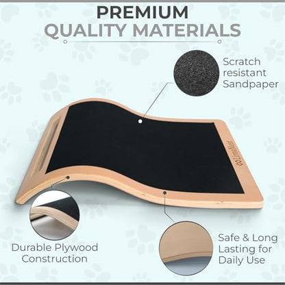 Dog Scratch Board for Nails – Dog Nail Scratch Pad with 2 Extra Sandpapers & Training Guide – Safe Dog Nail File Board for Natural Trimming – Dog Nail Board for All Sizes (Large 16.2in * 16.2in) - size: Large (16.2in * 16.2in)