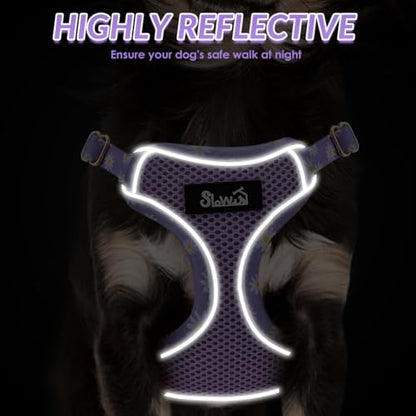SlowTon Small Dog Harness - No Pull Dog Harness and Leash Set, Soft Mesh Lightweight Puppy Vest Harnesses, Adjustable Pet Harnesses for XXS XS Small Medium Easy Walk Hiking (Purple, XXS) - color: 2.Purple Daisy, size: XX-Small