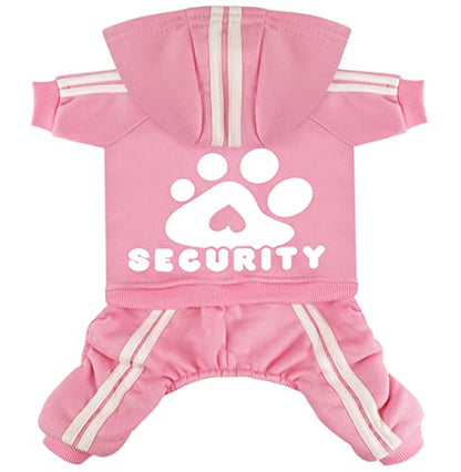 Dog Hoodie Security Clothes 4 Legs Jumpsuit Sweatshirt Hoodies Soft & Warm Dog Outfit Pullover Dog Winter Clothes Sweater for Small Medium Large Dogs Cats (Pink, X-Large) - color: Pink, size: X-Large