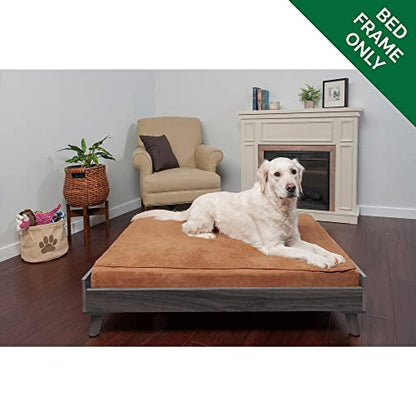 Furhaven Elevated Dog Bed Frame for 40" x 32" XL Dog Beds, Easy Assembly - Mid-Century Modern Bed Frame - Gray Wash, Jumbo/XL - color: Veneer Gray Wash, size: 40" x 32"