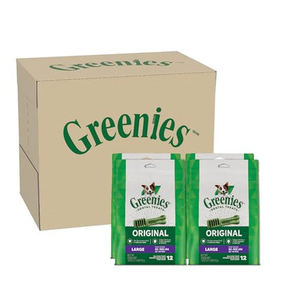 Greenies Veterinarian-Recommended Adult Natural Dental Dog Treats Large Size, Original Flavor, (4) 12 ct Packs (48 Treats Total) - size: 48 Count (Pack of 1)