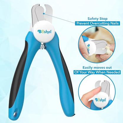 Boshel LED Large Dog Nail Clippers with Quick Sensor, Light, and Safety Guard, Pet's Sharp Toenail Cutter and File