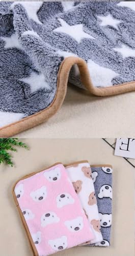 Cartoon Star Print Blanket, Soft Warm Cat Blanket, Bed Cover for Dog and Cat Supplies, Black and White Stars, 20 * 30Inch - color: Grey With Star Print, size: 20*30Inch