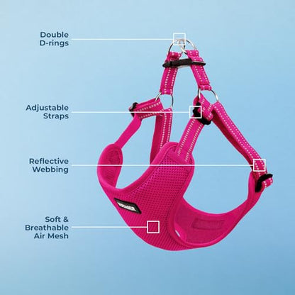 Best Pet Supplies Voyager Adjustable Step-In Flex Breathable Mesh Dog Harness for Small Medium Large Dogs (Fuchsia), XL - color: Harness (Fuchsia), size: XL