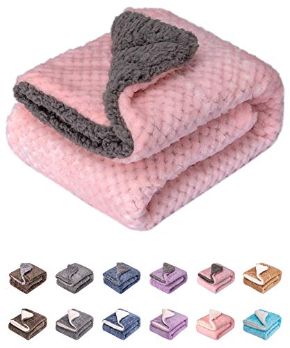 DG Plush Fleece Receiving Blanket for Dog, Cat, Pet - Warm & Soft, Couch, Sofa, Travel & Outdoor, Camping (24" x 32"), Baby Pink - color: Dg-baby Pink, size: Blanket (24" x 32")