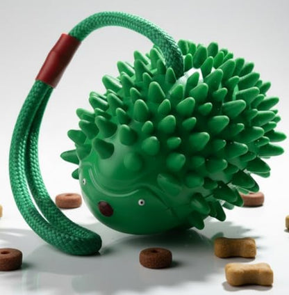 Fuzzl Eco Rubber Chuck & Treat Hedgehog - Green - Long Lasting Dog Chew Toys for Aggressive Chewers Strong Dog Toy for Dogs Durable Puppy Toys - style: Hedgehog Green
