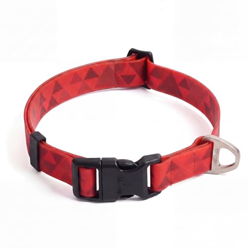 Waterproof & Odor-Free Dog Collar, Heavy-Duty D-Ring & Adjustable Fit, Pet Collar for Small, Medium and Large Dogs (S, Red) - color: Red, size: S