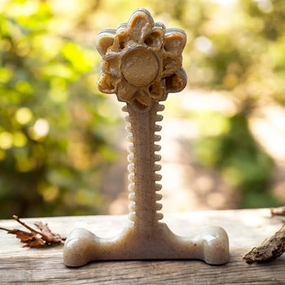 SodaPup Honey Bone Flower Tower – Ultra Durable Dog Chew Toy Made in USA from Non-Toxic, Pet Safe, Food Safe, Nylon Material for Clean Teeth, Fresh Breath, Problem Chewing, Calming Nerves, & More - color: Brown Nylon Flower Tower