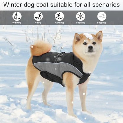 Dog Coat, Water-Resistant Dog Clothes, Warm Fleece Lining Dogs Coats, Winter Windproof Dogs Jackets with Reflective, Pet Vest for Small Medium Large Pets - 1 PCS - color: Medium Gray, size: S ( 7-15 LB | 12.59"Neck Girth )
