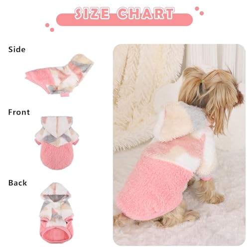 Dog Sweater for Small Dogs Hoodies， Winter Clothes Boy Girl Male Female，Fleece Hoodies Warm Pet Doggie Sweaters Coat Apparel - color: Pink Camo, size: X-Small