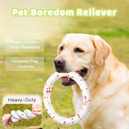 Dog Chew Toys 7 Inch for Medium Large Dogs Floating Fetch Toy Anxiety Relief Chewers Indoor Outdoor Water Play（Small） - size: Medium