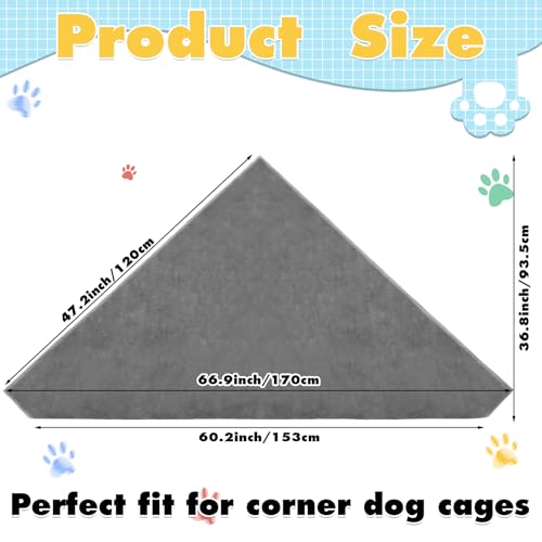 Fanfanwin 67 Inch Large Waterproof Dog Crate Mat, Pet Plush Blanket for Extra Large Dogs, Non-Slip Crate Liner, Machine Washable(Only Mat) - size: 67 Inch