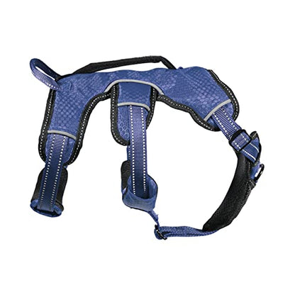 Tuff Pupper Escape Proof No Escape Dog Harness | 5 Point Adjustable Fit Harness for Dogs | Padded Dog Harnesses | Handle Dog Lift Harnesses - color: Midnight Blue, size: Large