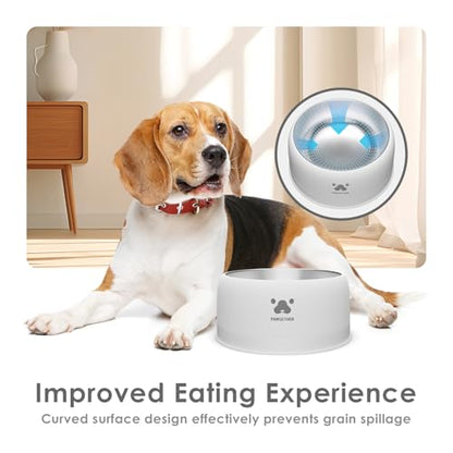 PAWGETHER® Stainless Steel Dog Bowls, Dog Food Water Bowl with Non-Slip Base Two-Piece Design Easy Clean Dishwasher Safe White 34oz + 12oz - color: White (34oz + 12oz)