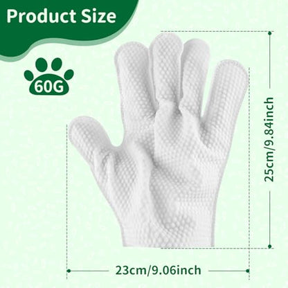 GLADFRESIT Pet Grooming Glove Wipes for Dogs & Cats, Hypoallergenic Deodorizing Cleansing Wipes with Coconut Oil & Botanical Extracts, Daily & Outdoor Care, 60g Portable and Lightweight (6 Pcs) - size: 6 PCS
