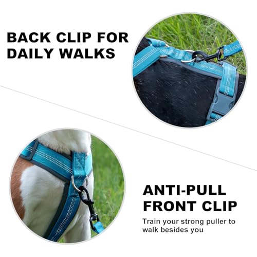 Plutus Pet No Pull Dog Harness, Adjustable Nylon Harness with Soft Padding, Reflective and Heavy Duty Dog Harness for Small, Medium, Large Dogs(Cyan, XS) - color: Cyan, size: XS