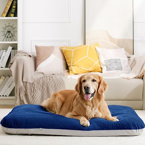 Super Soft Large Dog Bed, 39 Inches Orthopedic Foam Pet Beds with Anti Slip Bottom, Dog Sleeping Mattress with Removable and Washable Cover, Blue L,39'' X 33.5'' X 3.7'' - color: Blue, size: 39.0"L x 33.5"W x 4.0"Th