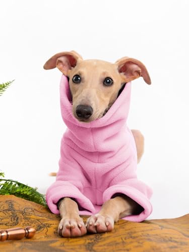 Dog Fleece Sweater Turtleneck Long Sleeve Pullover Sweatshirt Warm Puppy Clothes for Small Medium Dogs - color: Pink, size: X-Small