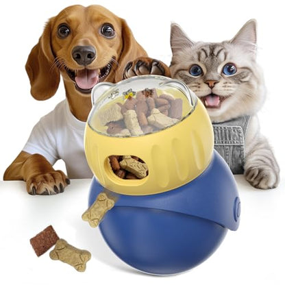 BSISUERM Cat Interactive Toys for Indoor Cats Adjustable Treat Puzzle Food Dispenser Weight Loss Tumbler Slow Feeder Fun Kitty Sliding Rolling Ball Enrichment Toy for Kitten Adult Cats Small Dogs