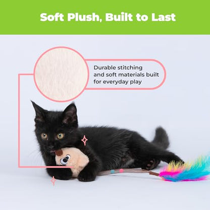 Catify by Best Pet Supplies Interactive Cat Toys – Plush, Motion-Activated & Squeaking Toys with Premium North American Catnip for Indoor Cats & Kittens - Squeaking Mice Set, Beige & Gray - color: Squeaking Mice Beige & Gray