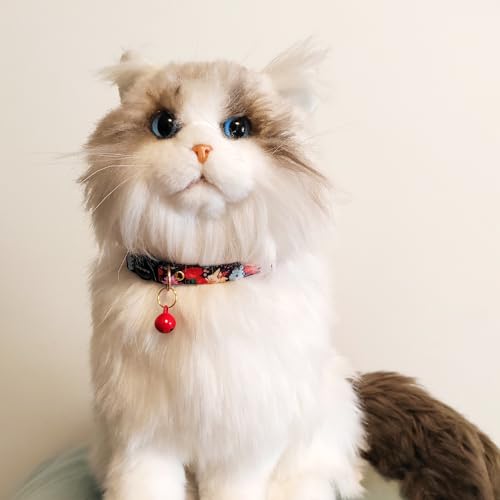 2 Pack Breakaway cat Collars with Bell,Safety Quick Release Pendant Cute Kitten Collar,Adjustable 20-30cm (Red+Rose, 20-30cm) - color: Red+Rose