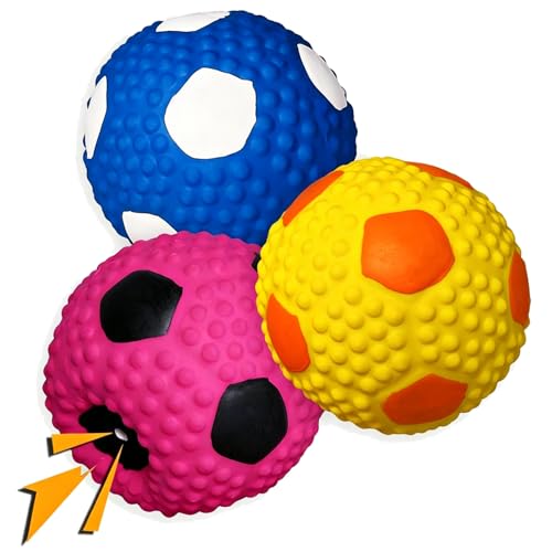 Soft Squeaky Dog Ball 2.56”, Latex Squeaky Dog Toys for Medium Dogs and Small Dogs to Fetch, Chase 3pcs for Small, Medium Breeds