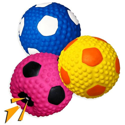 Soft Squeaky Dog Ball 2.56”, Latex Squeaky Dog Toys for Medium Dogs and Small Dogs to Fetch, Chase 3pcs for Small, Medium Breeds