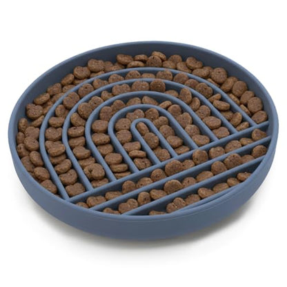 Should We Go? Slow Feeder for Dogs & Puppies, The Slowdown Bowl Silicone Slow Eating, Modern Lick Mat Design, Reduces Gulping, Fits 2.5 Cups, 9.5” Across x 1.5” Tall, Mealtime Challenge, Large-Ocean - color: Ocean - Rainbow Design, size: Large (9.5” Acros