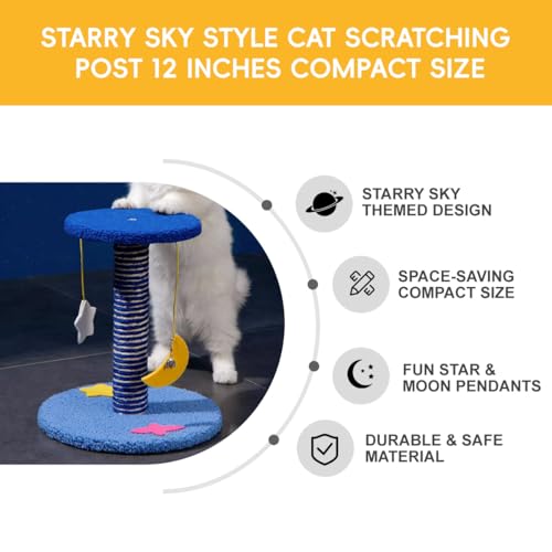 Starry Sky Cat Tree Tower | Multi-Layer Cats Furniture with Space Capsule | Cat Bed & Cat House Combined | Durable Cat Scratching Post for Indoor Cats (12Inch)