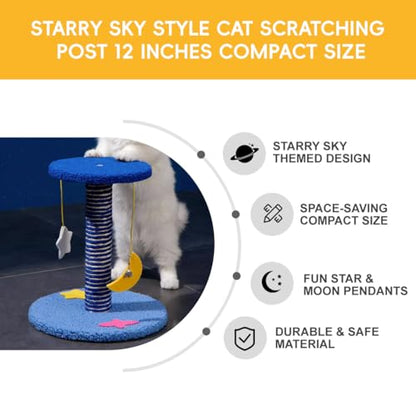 Starry Sky Cat Tree Tower | Multi-Layer Cats Furniture with Space Capsule | Cat Bed & Cat House Combined | Durable Cat Scratching Post for Indoor Cats (12Inch)