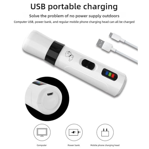 Silent Dog Nail Grinder, Quiet 40dB Electric Pet Nail Trimmer with USB Rechargeable, Interchangeable Grinding Heads for Safe Claw Filing of Small Cats to Large Dogs (Nail Grinder 1 Set)