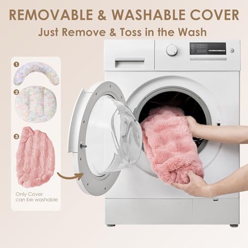 EHEYCIGA Soft Dog Couch Bed for Large Dog, Fluffy Medium Dog Bed with Removable Washable Cover, Bolster Pet Sofa, Waterproof and Non-Slip, 36" x 36"x 9", Pink - color: Pink, size: 36"L x 36"W x 9"Th