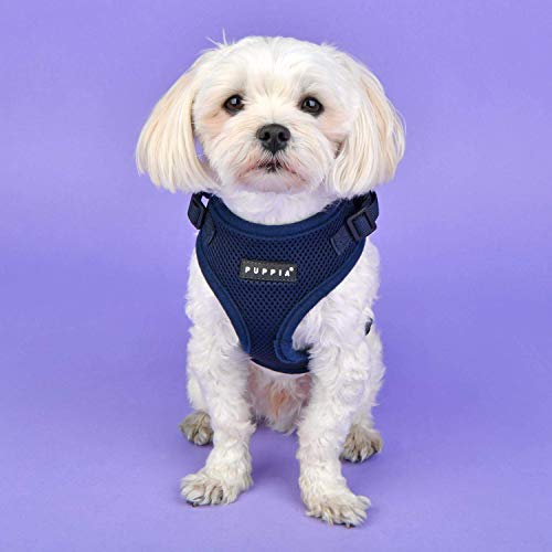 Authentic Puppia RiteFit Harness with Adjustable Neck, Navy, Medium - color: Navy, size: Medium