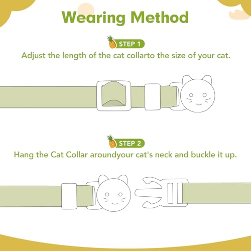 BINGPET Breakaway Cat Collar with Bell, 3 Pack Cat Collars for Girl Cats, Cute Kitty Collars Accessories with Butterfly & Flower & Bee - color: Flower Garden-3pcs