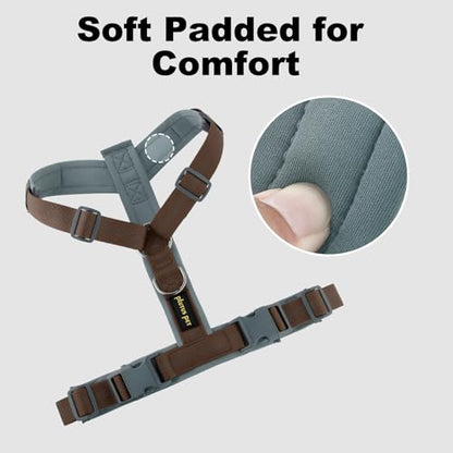 Plutus Pet No Pull Dog Harness, Adjustable Nylon Harness with Soft Padding, Reflective and Heavy Duty Dog Harness for Small, Medium, Large Dogs(Chocolate, S) - color: Chocolate, size: S