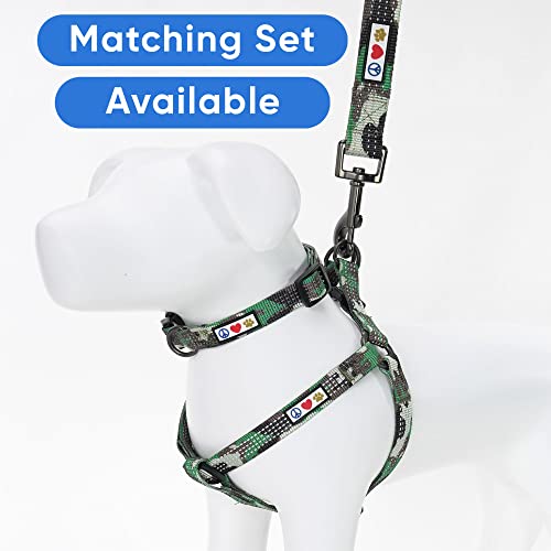 Pawtitas Reflective Dog Collar for X-Small Dogs – Adjustable Nylon Puppy Collar with Quick-Release Buckle | Fits Neck 8–13 in | Night Safety Training Collar | XS | Camouflage Green - color: Green Camo, size: X-Small (Pack of 1)