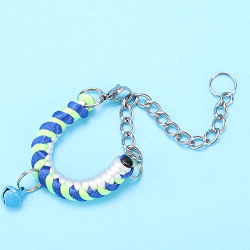 Adjustable Soft Nylon Leather Pet Collar, Small Pet Collar for Cats and Tiny Dogs, Comfortable No - Harm Neck Strap with Custom Fit for Daily Wear and Photos (Blue Green) - color: Blue Green