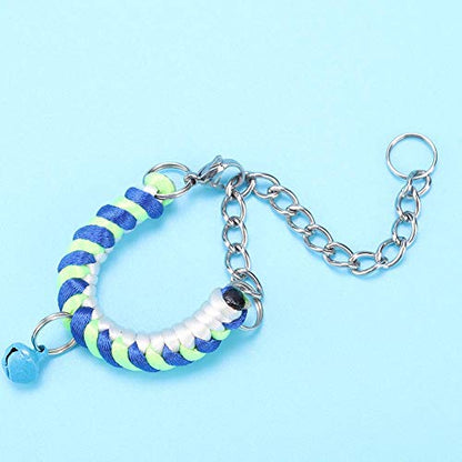Adjustable Soft Nylon Leather Pet Collar, Small Pet Collar for Cats and Tiny Dogs, Comfortable No - Harm Neck Strap with Custom Fit for Daily Wear and Photos (Blue Green) - color: Blue Green