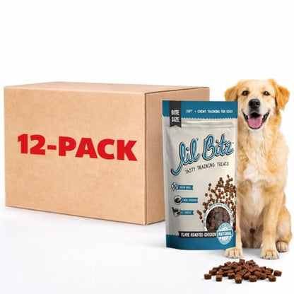Soft & Chewy Training Treats for Dogs, Bite Size Reward Treats for Training & Positive Reinforcement, Grain Free Treats Made with Real Chicken, Flame Roasted Chicken Flavor, 12 Pack (4 oz Each) - size: 4 Ounce (Pack of 12)