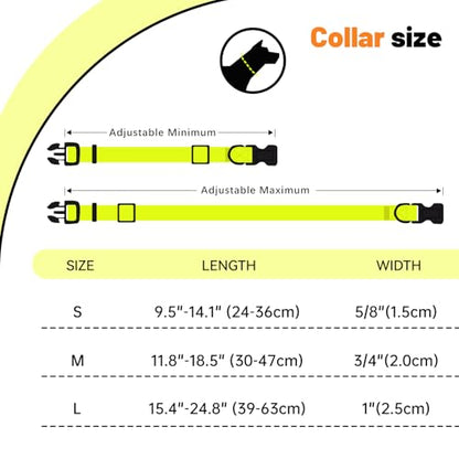 Waterproof Dog Collar, Easy to Clean Rubber Dog Collars with Quick Release Buckle Fits Small Medium or Large Dogs (Yellow, S < 9.5-14.1 inch) - color: Yellow, size: S (9.5-14.1 inch)