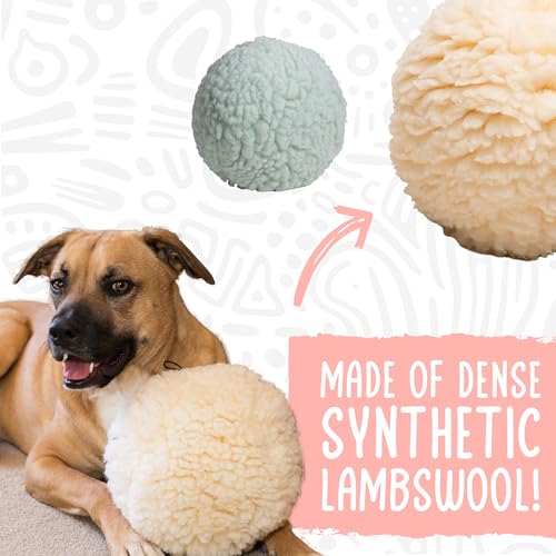 HuggleHounds Plush Ball Dog Toy - Dog Fuzzy Toy, Plush with Soft Fleece, Durable for Small and Large Breeds - 8" Seafoam HuggleFleece Ball, Large - size: Large, style: Seafoam Ball