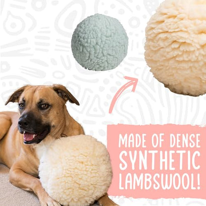 HuggleHounds Plush Ball Dog Toy - Dog Fuzzy Toy, Plush with Soft Fleece, Durable for Small and Large Breeds - 8" Seafoam HuggleFleece Ball, Large - size: Large, style: Seafoam Ball