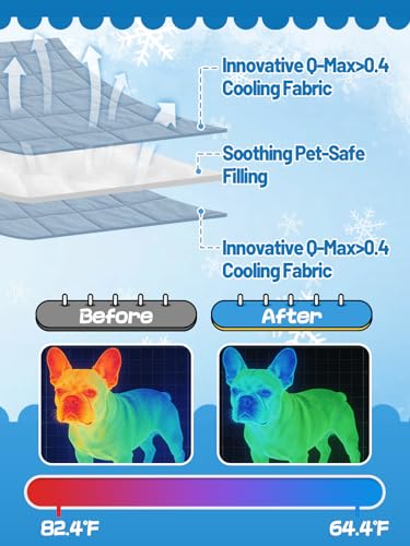 29x40in Cooling Blanket for Dogs - Machine Washable Soft Blanket with Q-MAX>0.4, Fits Small Medium Dogs Cats, Summer Cooling Mat for Dog Kennel Car Seat Indoor Furniture Couch Sofa Protector - size: 29x40in