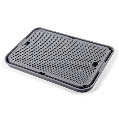 Large Cat Litter Box Step Mat, 16.5"x11.2" Cat Ramp Stairs, Cat Litter Catcher for Self-Cleaning Litter Box, Cats Pedal Step Stool Ideal for Kitten & Older Cats (Dark Grey) - color: Dark Grey Large